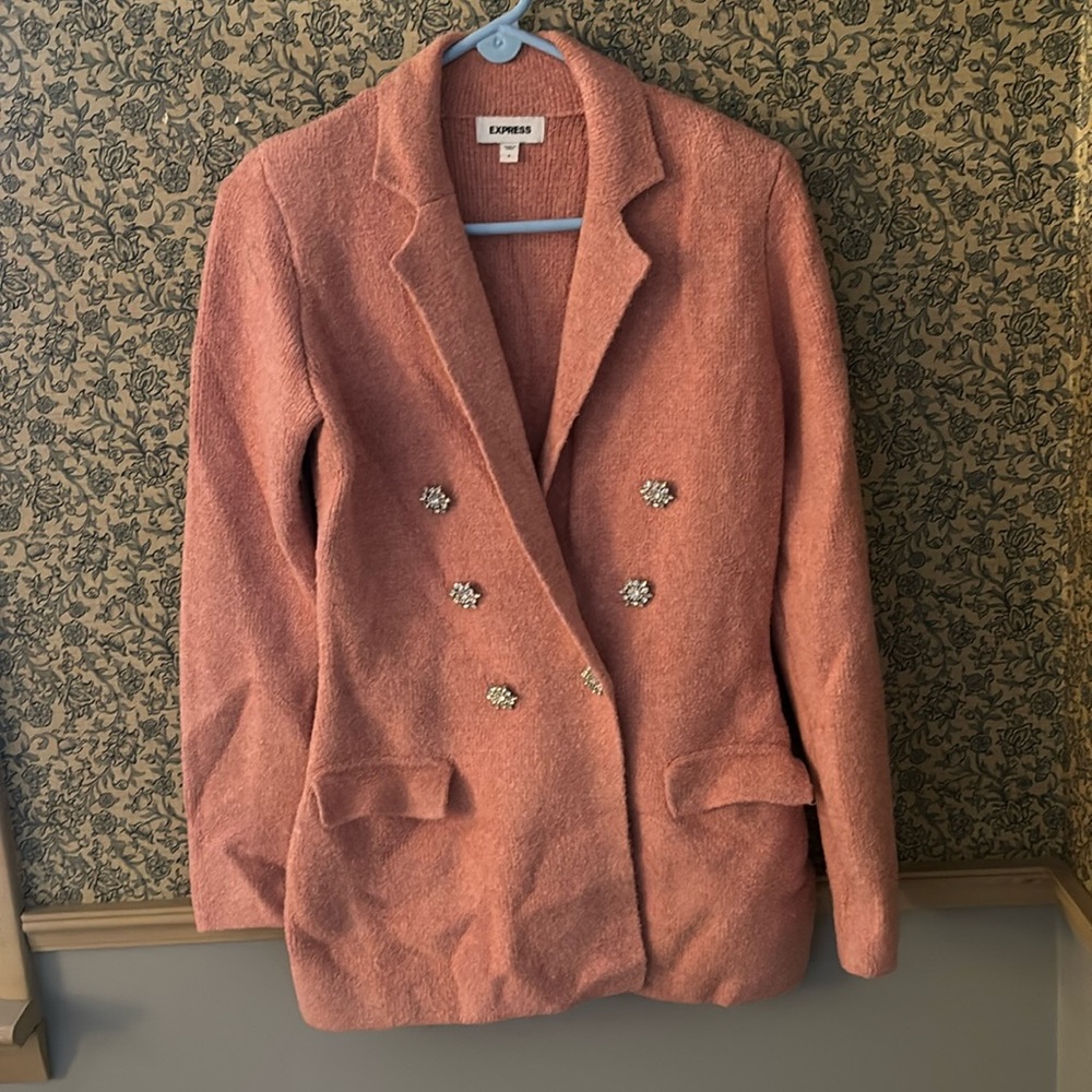 Express double breasted sweater blazer